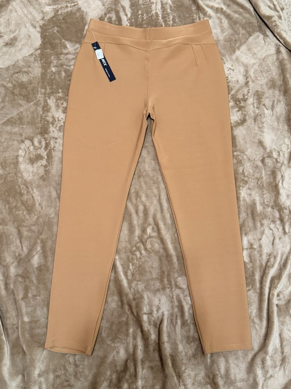 Caramel/Tan Stretchy skinny pants plus size women. Scuba leggings. Work slack